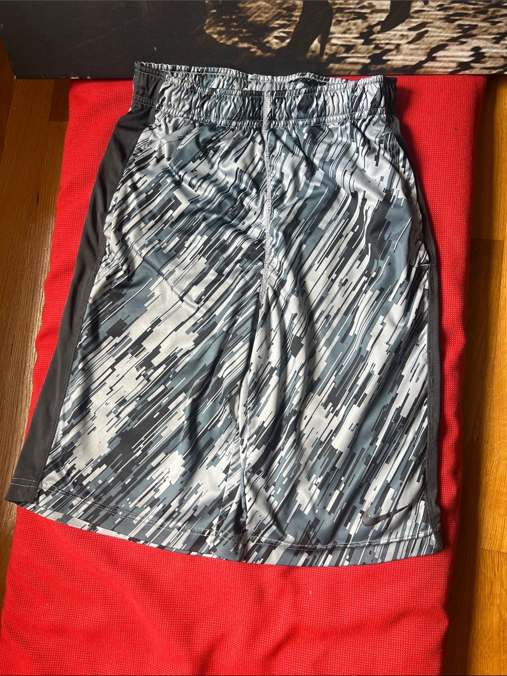 Nike Boys Black and Gray Graphic Athletic Shorts - Picture 2 of 7